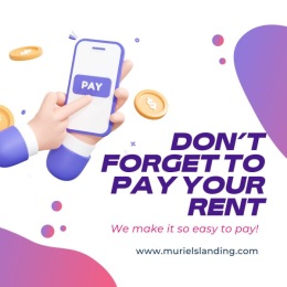 Oops! Forgot to pay rent? Hey, we get it as life can get busy but this is your friendly reminder in case you have not paid yet. Instagram post from @murielslanding on July 05, 2024 12:01:13pm